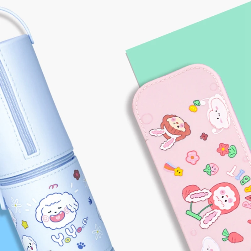 

NBX Stand Up Pencil Case Pen Holder Waterproof Silicone Stationery Box Zipper Pouch Organizer for Kids Students