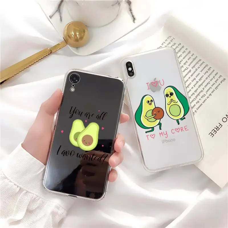 

Cartoon lovely avocado Phone Case for iPhone 13 11 12 pro XS MAX 8 7 6 6S Plus X 5S SE 2020 XR cover