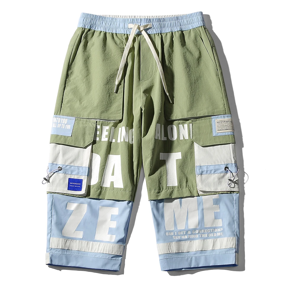 Мужские летние шорты-карго в стиле хип-хоп с несколькими карманами и боковой