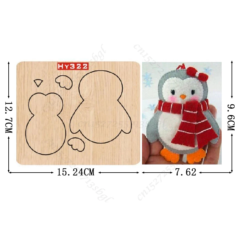 Рождественские высекальные штампы в виде пингвина и деревянные подходящие для