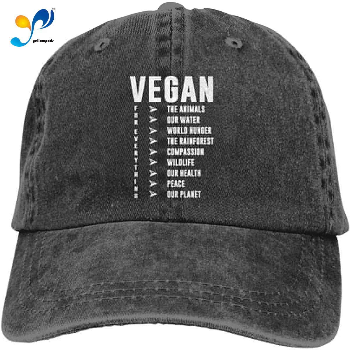 

Vegan For Everything Funny Unisex Soft Casquette Cap Fashion Hat Vintage Adjustable Baseball Caps
