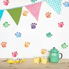 6 лист разноцветные носки с принтом медвежьей лапы детской Комнаты Настенный декор Детская ПВХ DIY настенные наклейки украшения дома наборов наклеек для детской комнаты настенный Декор