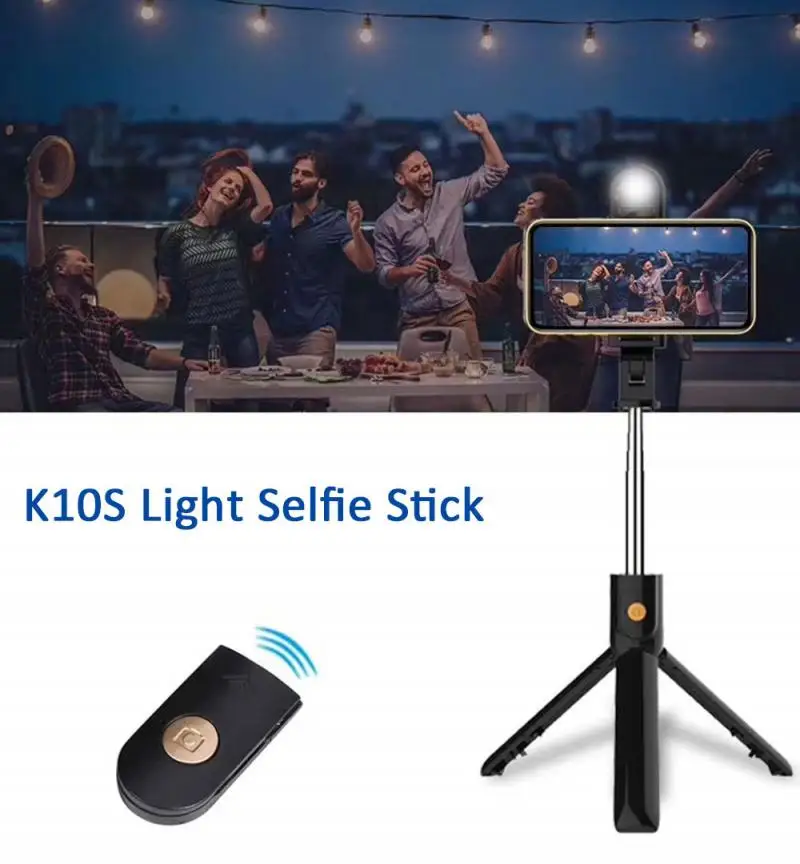360° Rotating Mobile Phone Bluetooth Selfie Stick Universal Fill Light Multi-Function Bracket Handheld Live Support | Электроника