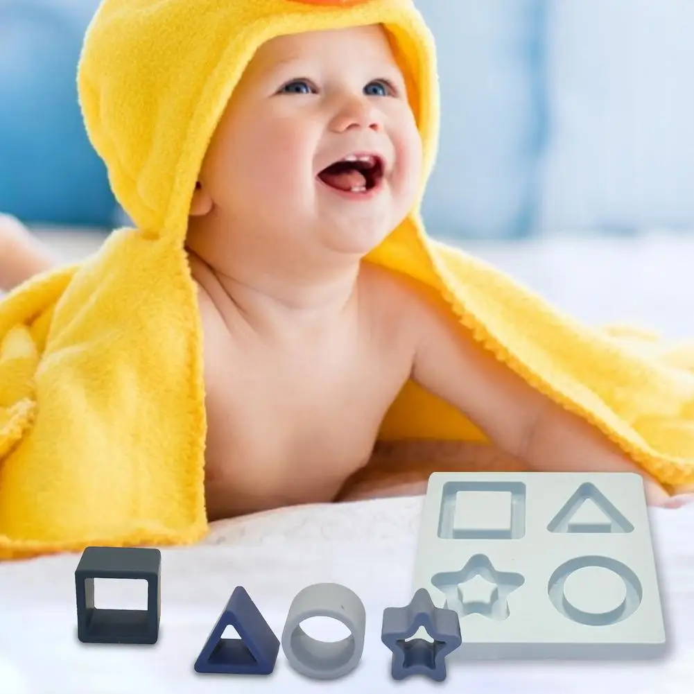 

New Geometry Silicone Stacking Sorting Toys Baby Soft Nesting Sorting Stacking Toys Shapes Recognition Learning Toys For Toddler