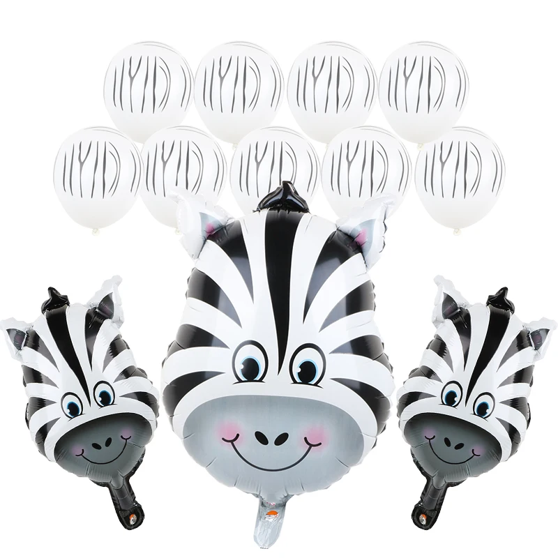 12 шт. корова Тигр Зебра голова льва с днем рождения воздушные шары забавные