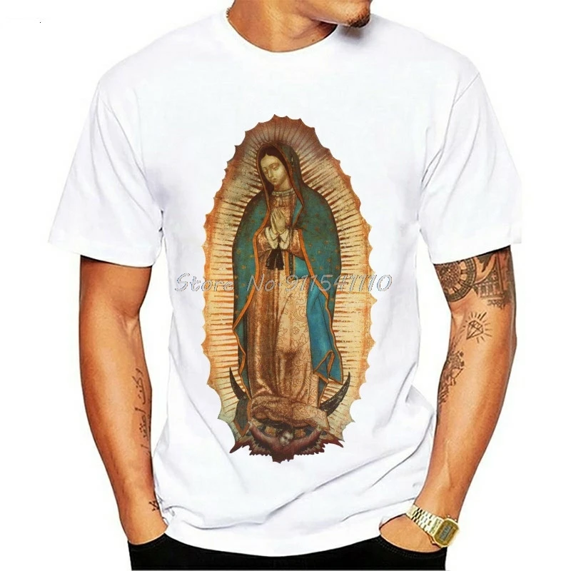 

Explosive Virgin Mary of Guadalupe Virgin Mary Graphic T-shirt Unisex O-neck Short Sleeve T-shirt Summer New