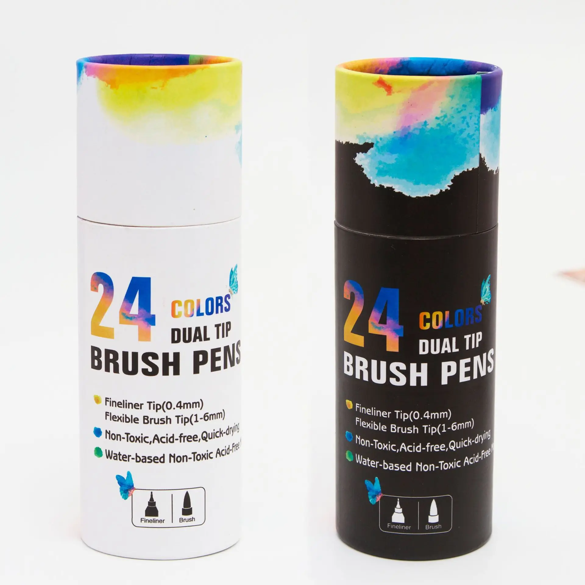 

Barreled watercolor pens 24PCS Soft brush tip Marker Pens Art Watercolor Fineliner Drawing Painting Art graffiti coloring Gift