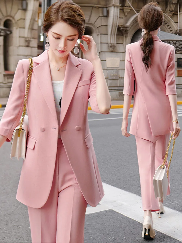 Summer professional clothes for colorful blazer jacket for women  jacket and pants set  women tuxedo suit  work suits for women