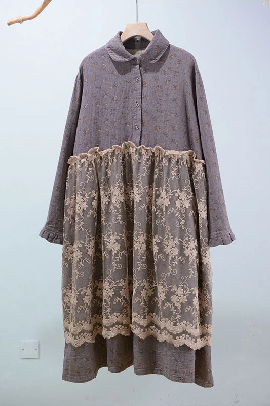 

Plus size women clothing Long sleeve loose dress casual wear