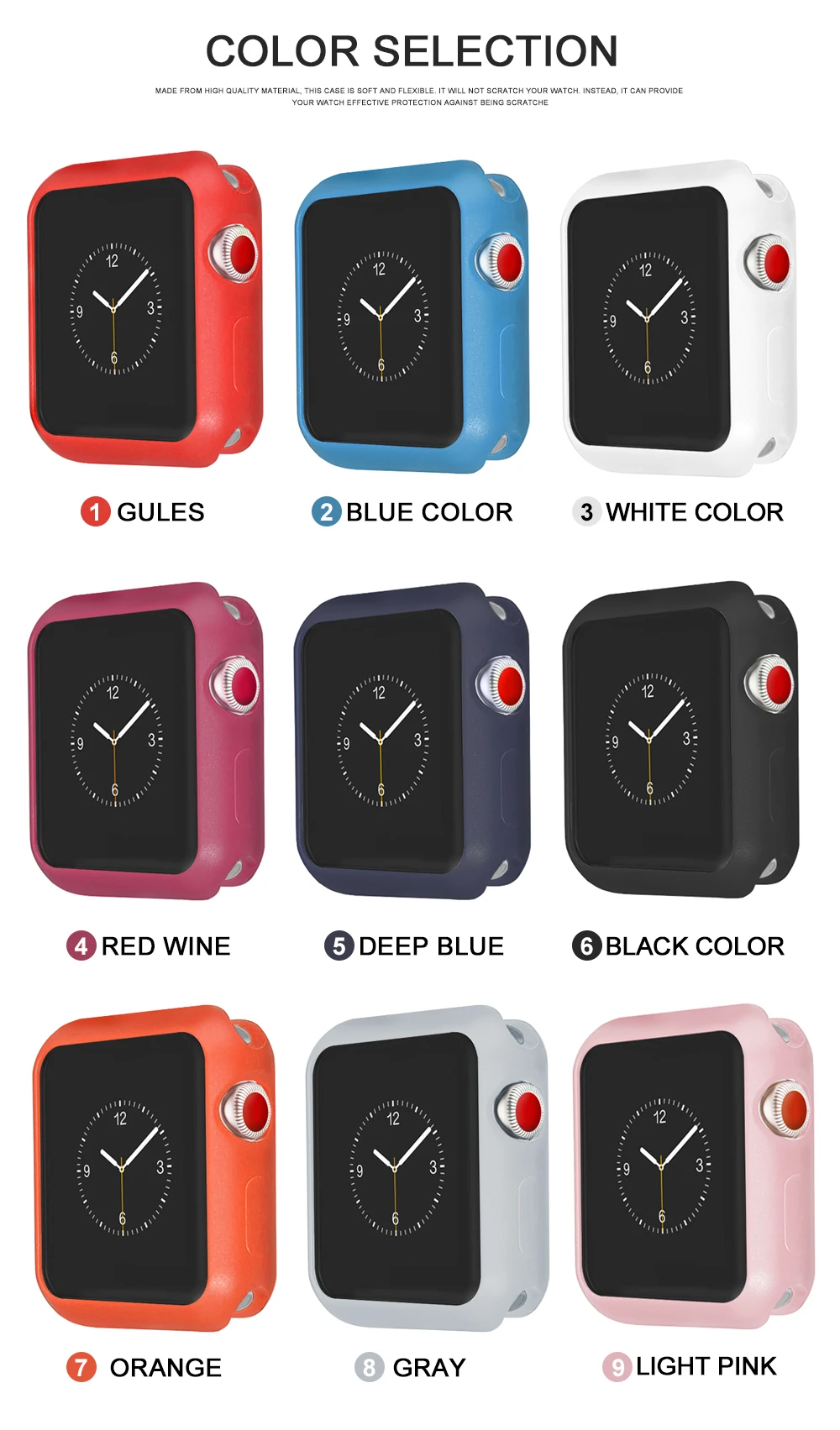 Мягкий силиконовый чехол для Apple Watch 3 2 1 42 мм 38 мм полная защитная оболочка для iWatch 4 5 40 мм 44 мм бампер для часов