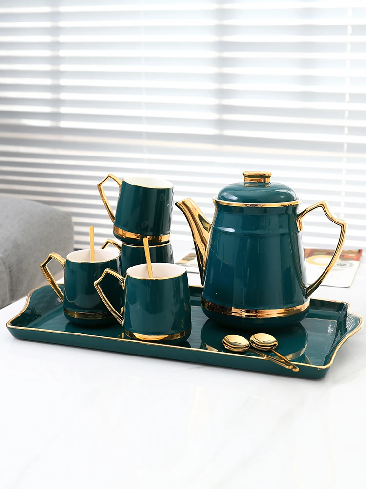 

Nordic Creative Coffee Cups and Saucers Set Household Ceramic Tray European Small Luxury Afternoon Tea Water Drinking mugs mu