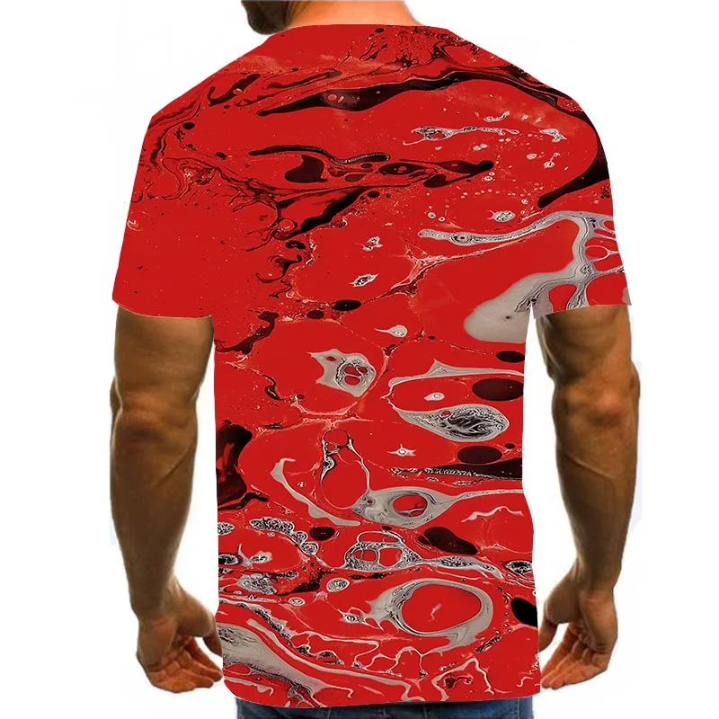 

Men's Red Texture Shirt 3D Print T-Shirt Summer Art Graphic Tees Pattern Tops
