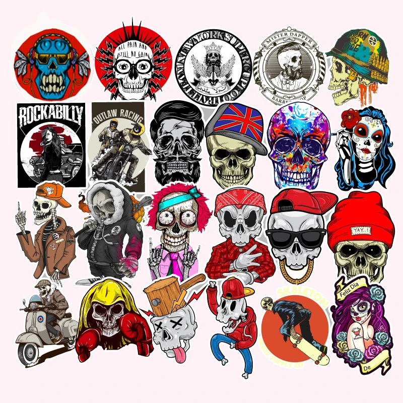 1050100pcs mixed horror series skull zombie anime stickers bike skateboard guitar laptop luggage waterproof joke stickers toy free global shipping