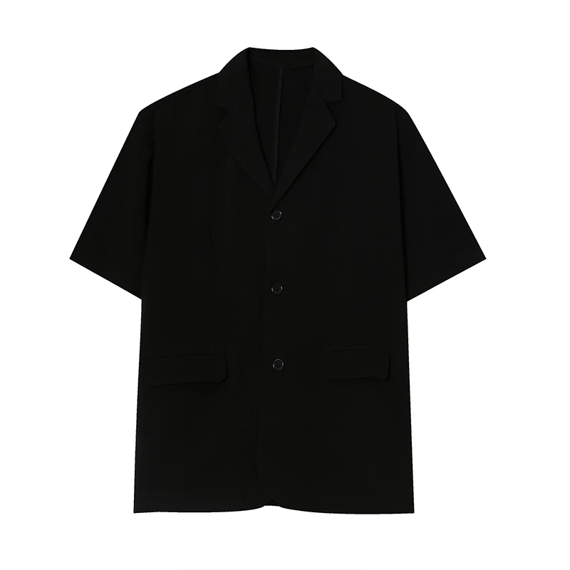 

IEFB Men's Clothing 2021 Summer New Korean Streetwear Simple Trend Single Breasted Casual Short Sleeve Suit Coat Loose Blazer