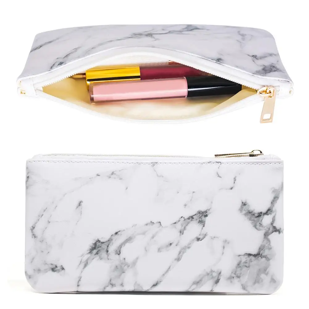 Дорожная косметичка из искусственной кожи с мраморным узором чехол для