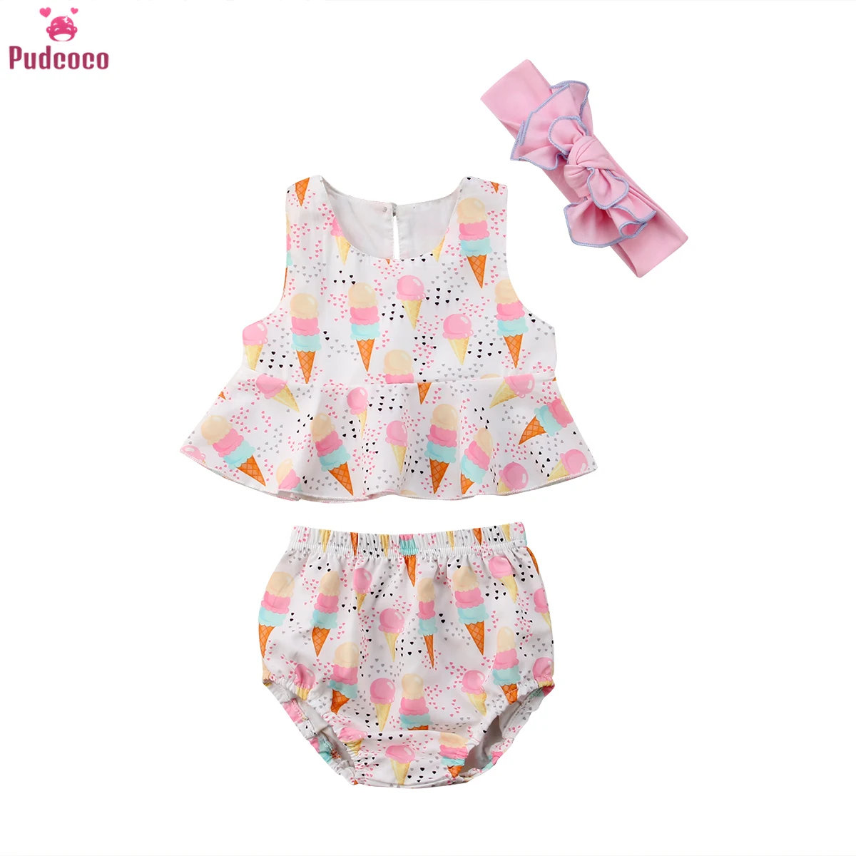 Комплект одежды для новорожденных из 3 предметов маленьких девочек топы с