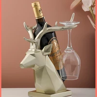 cool deer head wine rack bottle wine holder kitchen bar resin wine craft christmas gift decoration sculpture animal wine stand