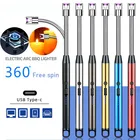 Светодиодный ная USB-заряжаемая портативная зажигалка, плазменная дуга для кухни, беспламенный воспламенитель