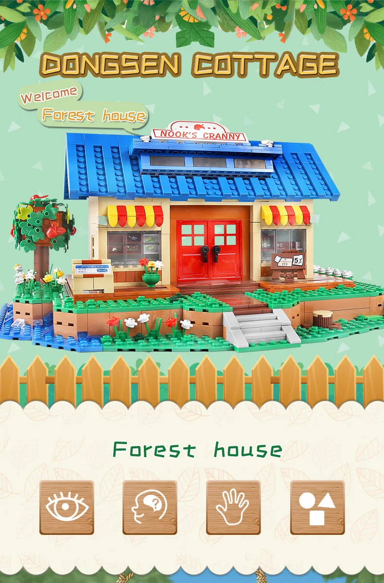 

Building Blocks The Animal Crossing House Streethouse Building Assembly Bricks Model Kids Christmas Toys Gifts