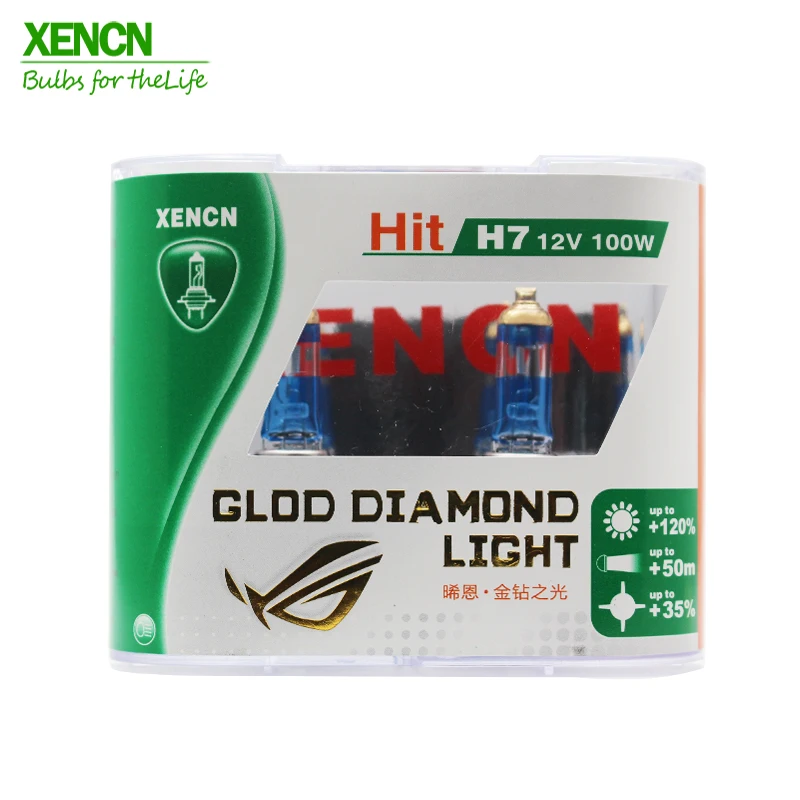 XENCN Xenon H7 12V 100W 4300k Gold Diamond Замена автомобильных фар галогенная Автомобильная противотуманная фара 30% больше Свет 75 м луч 2 pos