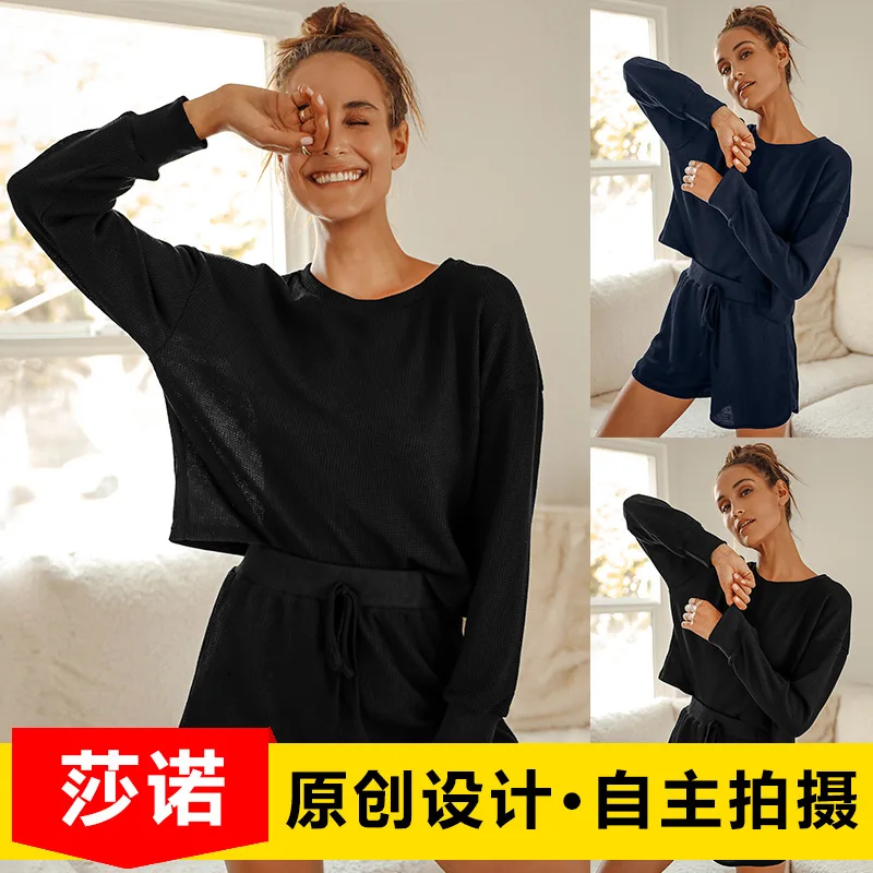 2 Pieces Set Women hot style 2021 new Europe wind fashion leisure sports shorts suits female household Sports SLF11849 |