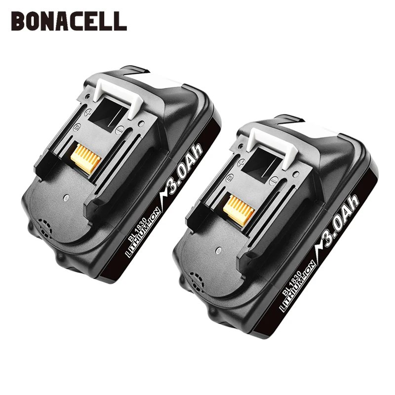 Сменный аккумулятор Bonacell для электроинструментов Makita BL1830 18 в 3000 мАч BL1815 BL1840 LXT400