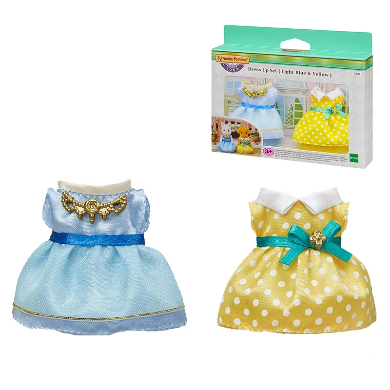 Набор платьев серии S01 Sylvanian Family City желтый и синий кукольный домик игровой набор
