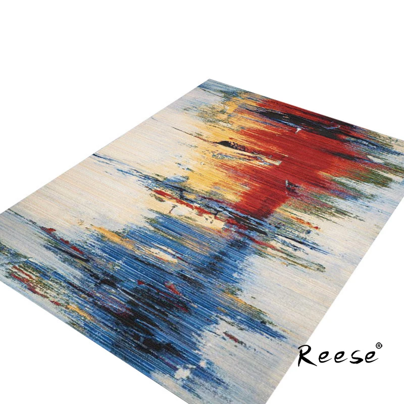 Простой ковер для гостиной деревянный с геометрическим рисунком нескользящий