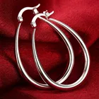 Серьги-кольца женские U-образные, серебро 925 пробы