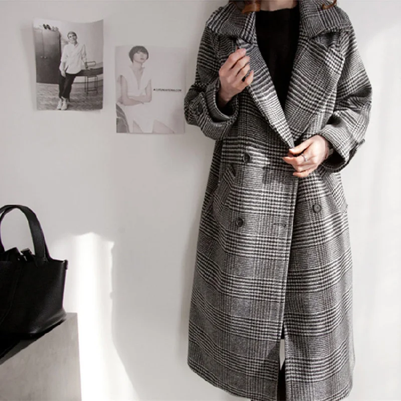 

2020 Spring Winter Ladies Black Camel Grey Cashmere look Maxi Long design Robe coat with belt High quality Women overcoat