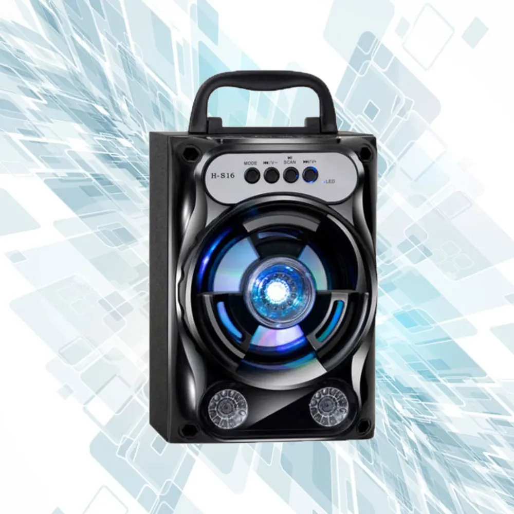 

1Pc Portable Multifuctional Audio Outdoor Wireless Speaker LED Stereo Sound Box (Black)