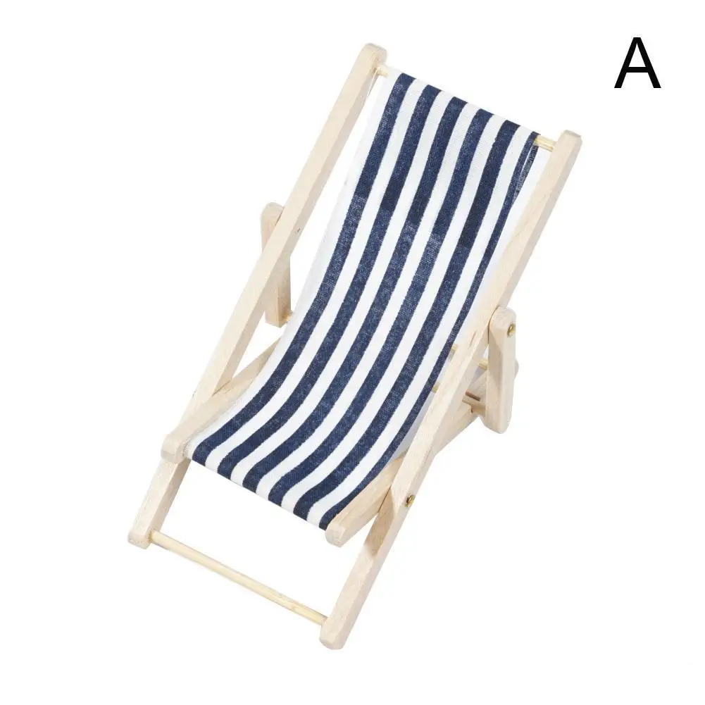 

Montessori House House Toy Mini Folding Beach Chair Striped Lounge Chair