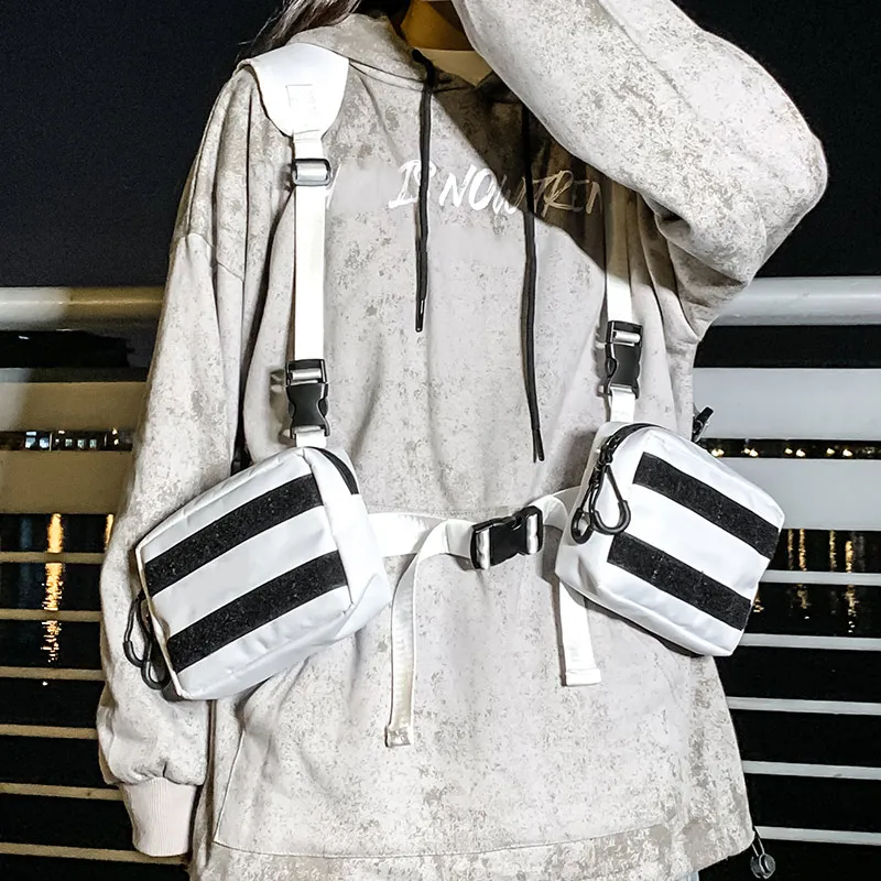 

Streetwear Chest Bag For Men Hip-Hop Vest Chest Rig Bags Fashion Tactical Strap Bag Male Square Vest Pack Kanye