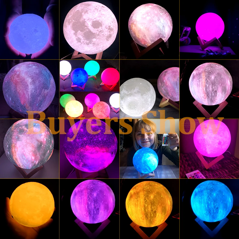 Ночсветильник в виде Луны с 3D рисунком светильник перезаряжаемая лампа