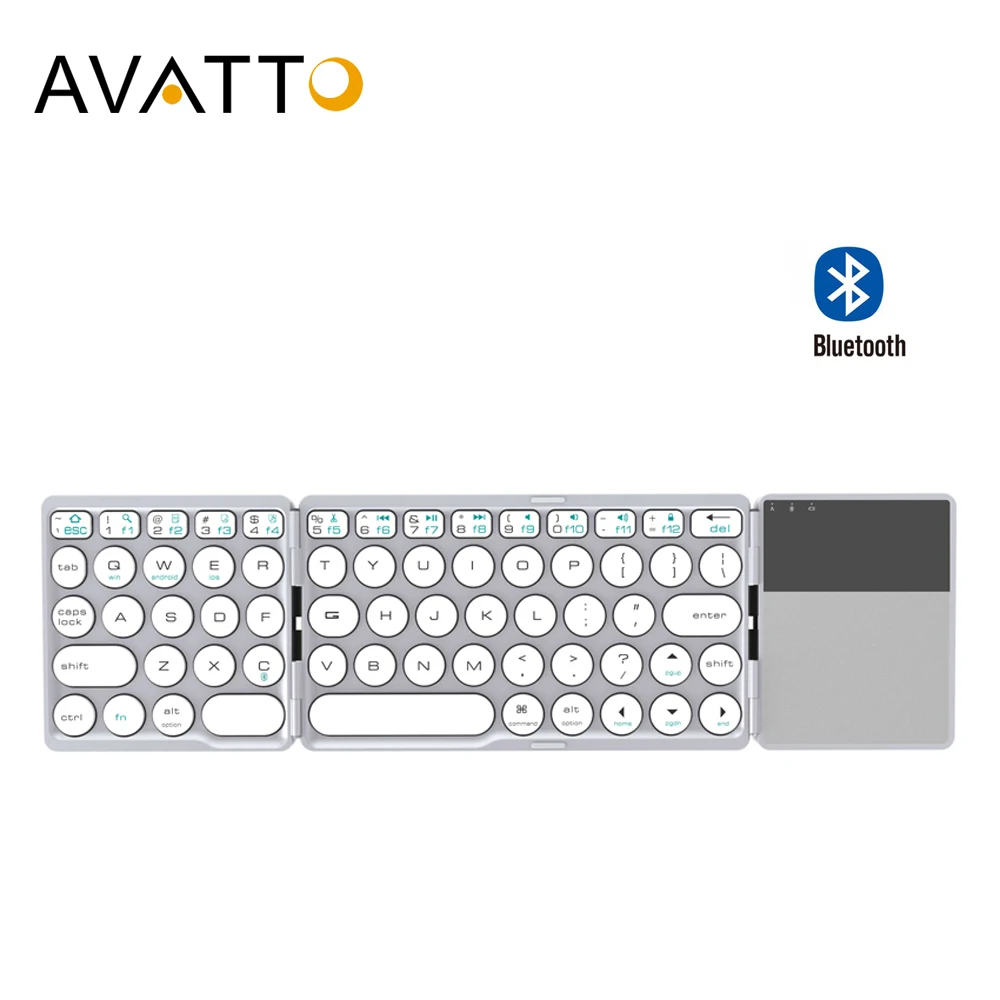 [AVATTO] Bluetooth Беспроводная складная клавиатура с тачпадом мини BT для телефона