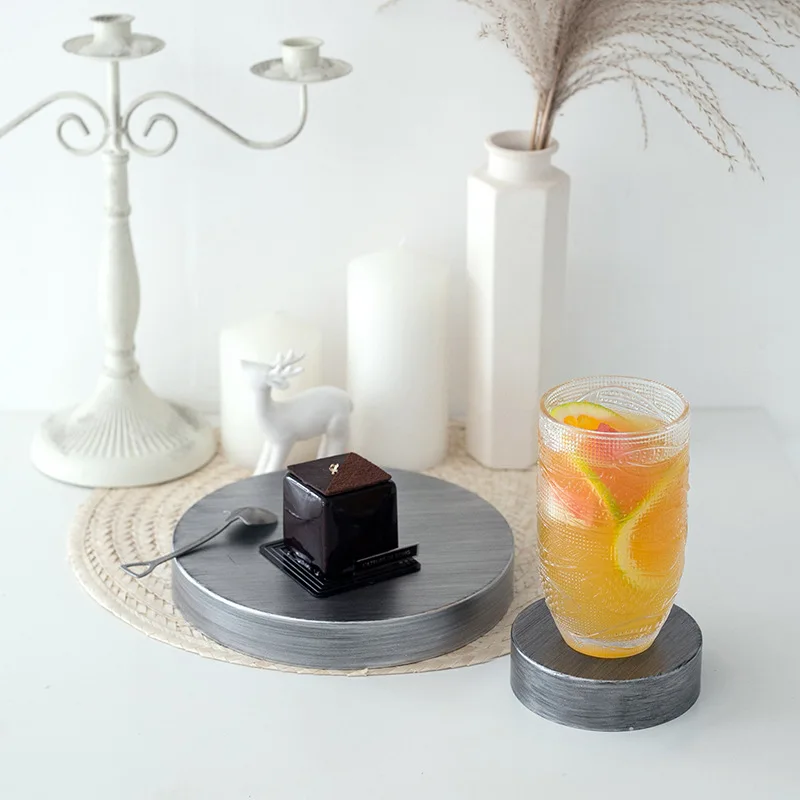 Серебряный Золотой железный лоток винтажная круглая тарелка для фруктового