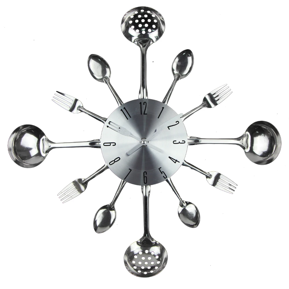 

Cutlery Wall Clocks Metal Modern Design Wall Clock Knife Fork Spoon Kitchen Clocks vintage Home Decor Unique Style Wall Watch