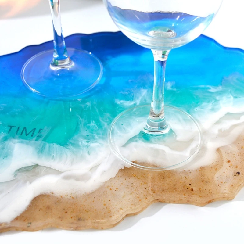 

Irregular Wave Tray Epoxy Resin Mold Serving Plate Board Silicone Mould Handmade DIY Crafts Decorations Ornaments Tool P82D