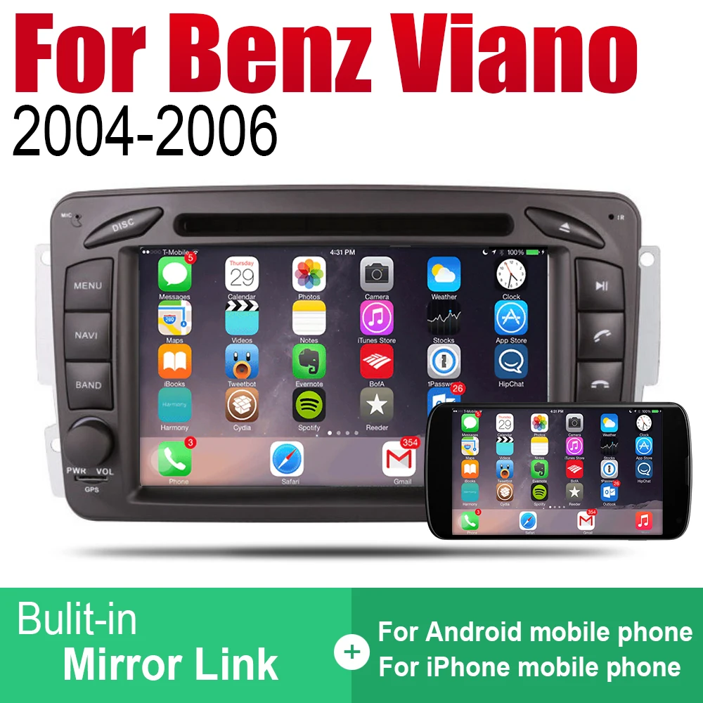 Для Mercedes Benz Viano 2004 2005 2006 NTG автомобильный Радио dvd плеер GPS навигация Android HD система