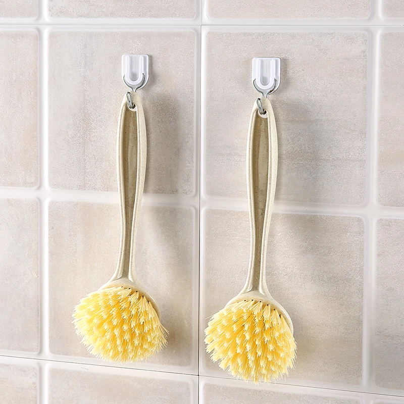

1pc Long Handle Wash Pot Brush Kitchen Supplies Dishwashing Brush Household Sink Stove Cleaning Brush
