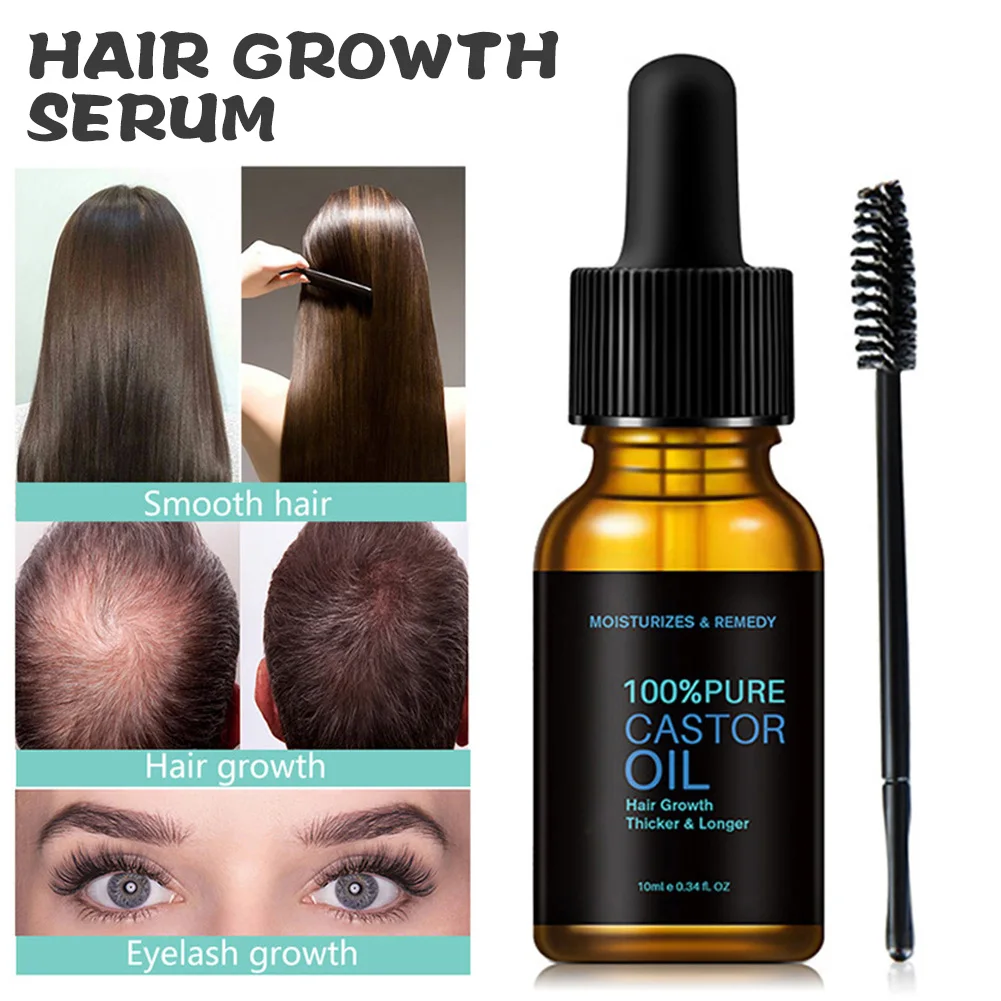 100% касторовое масло для ресниц питательное эфирное с кистью стимулирует рост