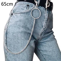 pant chain for unisex fashion punk trousers chain jeans pants keychain silver ring clip keyring menjewelry