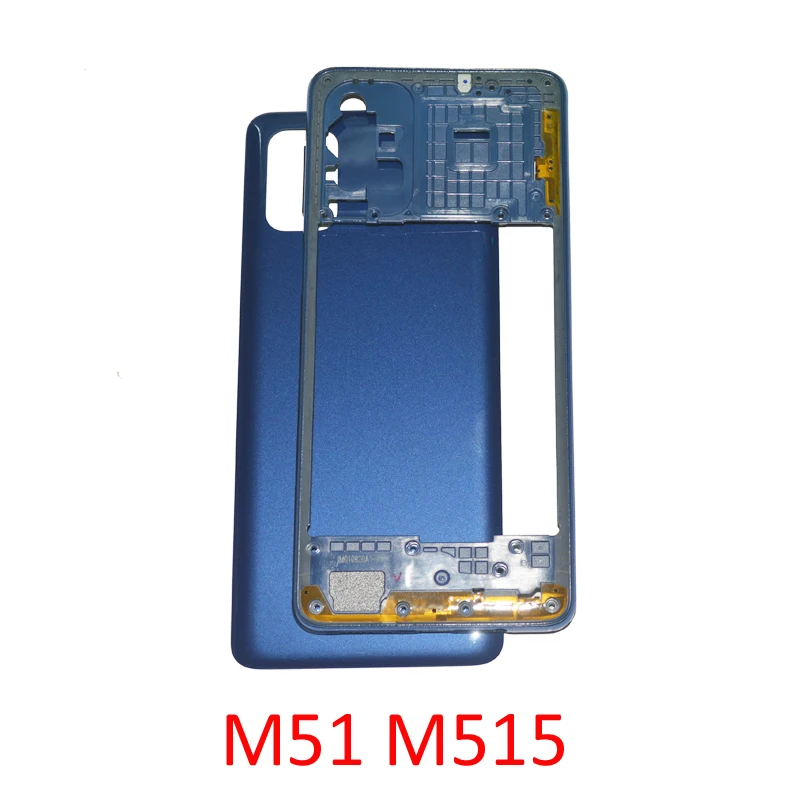 

New Chassis Back Cover For Samsung M51 M515 M515F Original Housing Bezel Middle Frame With Rear Panel Door Replacement Parts