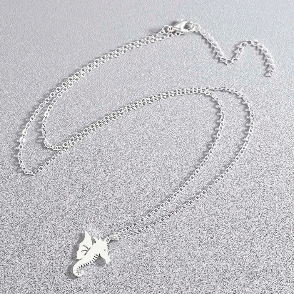 Чандлер Ожерелье Морской конек для девочки морская лошадь розовое золото цвет