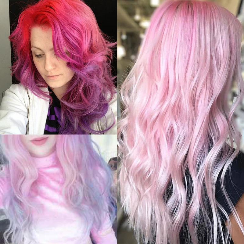 BENIHAIR Long Wavy Synthetic Wigs Cosplay Wig Ombre Pink Purple Blue Green Whtie Hair For Women Party Wedding | Шиньоны и парики
