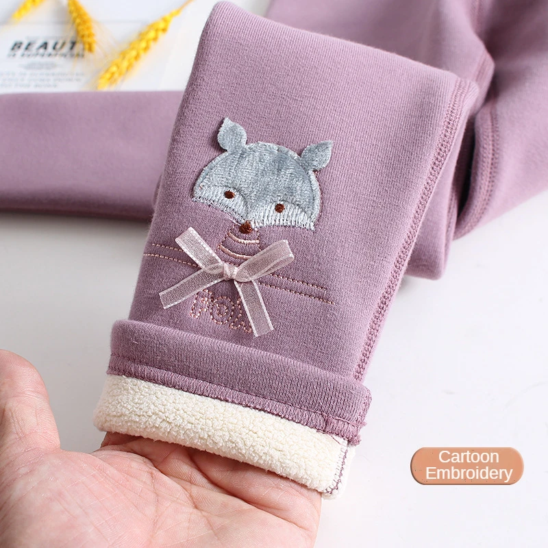 Флисовые леггинсы для маленьких девочек зимние теплые плотные длинные штаны