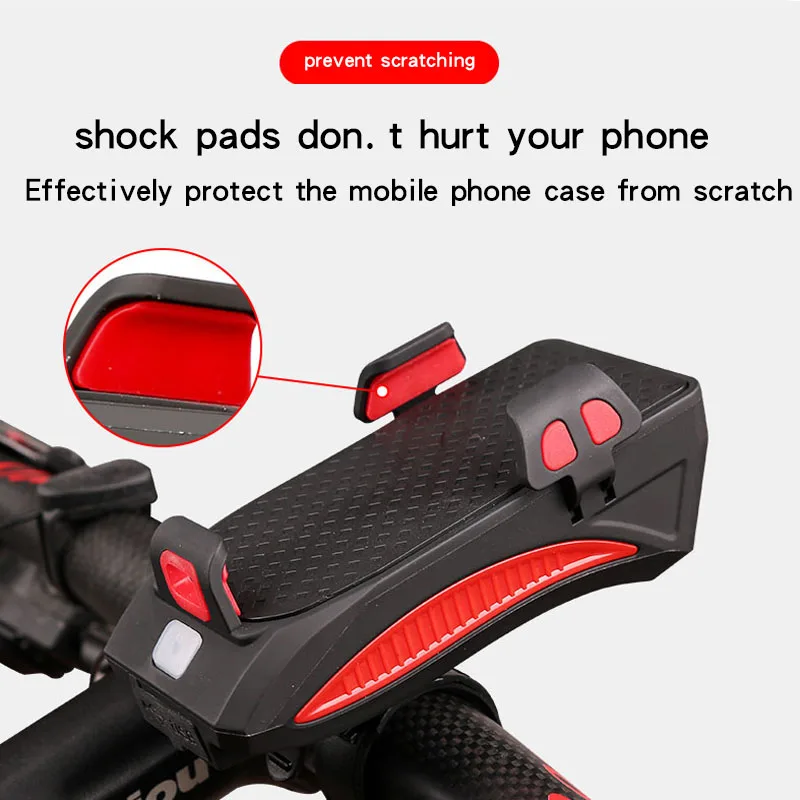 4 in 1 multifunction bike light 400 lumens bike flashlight bike horn phone holder power bank bicycle front light free global shipping