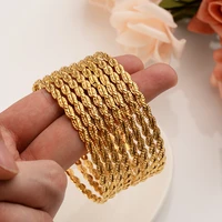8 pcs fashion dubai bangle jewelry gold color dubai bracelet for menwomen africa arab items wedding bridal gifts
