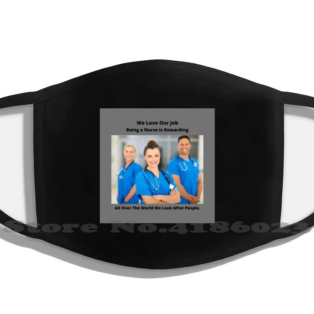 

Nurses We Love Our Job ! Men Women Washable Black Masks Face Mask Nurses Nursing Home Love Job