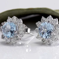 luxury shiny stud earrings for woman cubic zirconia lovely wedding party jewelry accessories wholesale